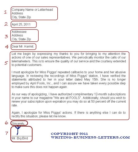 business letter format